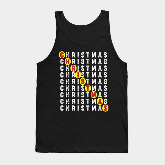 Christmas Word Search T-shirt Tank Top by Kingdom Arts and Designs